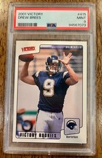 2001 Upper Deck Victory Drew Brees Rookie Card, Graded - PSA 9 MINT. rookie card picture