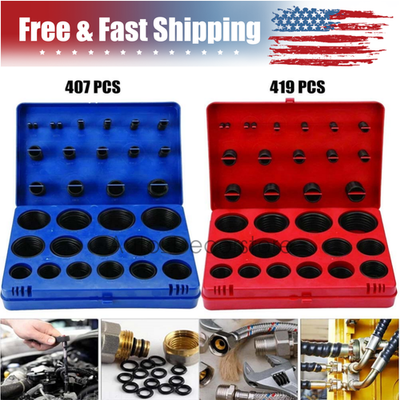 #ad SAE Metric Rubber O Ring Washer Assortment Set Automotive Storage Case ORing Kit $23.55
