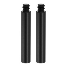 2" Metal Extension Rod, 2Pcs 1/4"-20 Female to Male Thread Tripod Tube Black