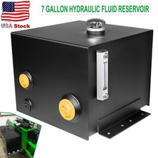 7 Gallon Hydraulic Fluid Reservoir Tank With Temp Gauge Sight-gauge And Breather