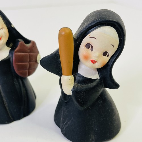 3 Vintage Nonnen spielen Baseball Enesco Japan handbemalt LESEN - Bild 11 von 12