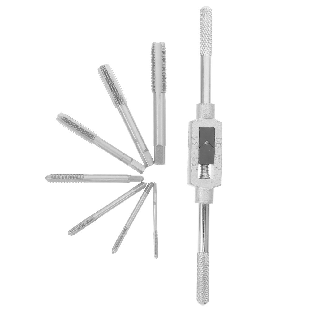 Thread Tap Drill Bits Set Machine Threading Accessories Wrench Suite