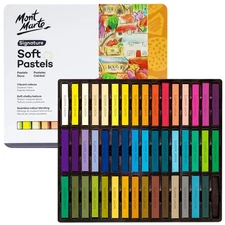 Soft Pastels in Tin Signature 48pc, 48 Assorted Colors, Vibrant Pastel Sticks...