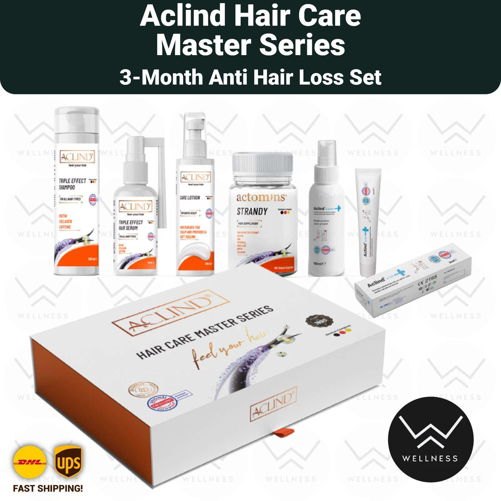 Aclind Hair Care Master Series Set, 3 Month Anti Hair Loss Kit