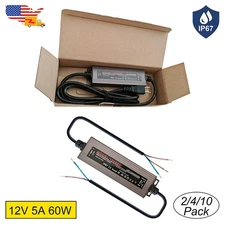 60W Power Supply LED Driver 12V 5A IP67 Waterproof AC 110V To DC 12V Led Adapter