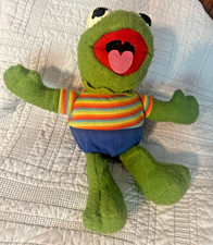 KERMIT THE FROG PLUSH 1983  1985 HASBRO SOFTIES THE MUPPETS BABIES DISNEY VINTAGE