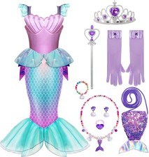 Spooktacular Creations Halloween Mermaid Costume for Girls, Little Mermaid 5-7