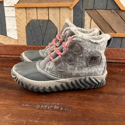 Sorel Kids Out N About Plus Felt Waterproof Winter Duck Boots Size Youth 1