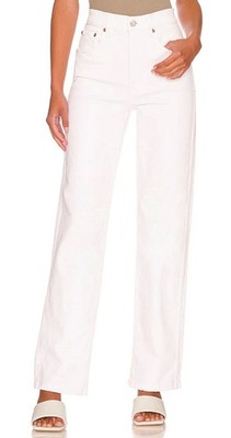 Re/Done 90s High Rise Loose Straight Leg Jeans Pants Women's 31 White Cotton EUC