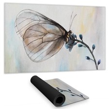 Begin Home Decor C1DM14249V7GXD 14 x 24 in. Butterfly on Blue Flowers Desk Ma...
