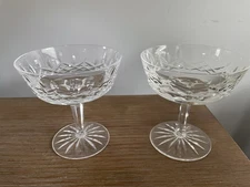 Waterford Crystal LISMORE Set of 2 Saucer Champagne/Tall Sherbet Glasses