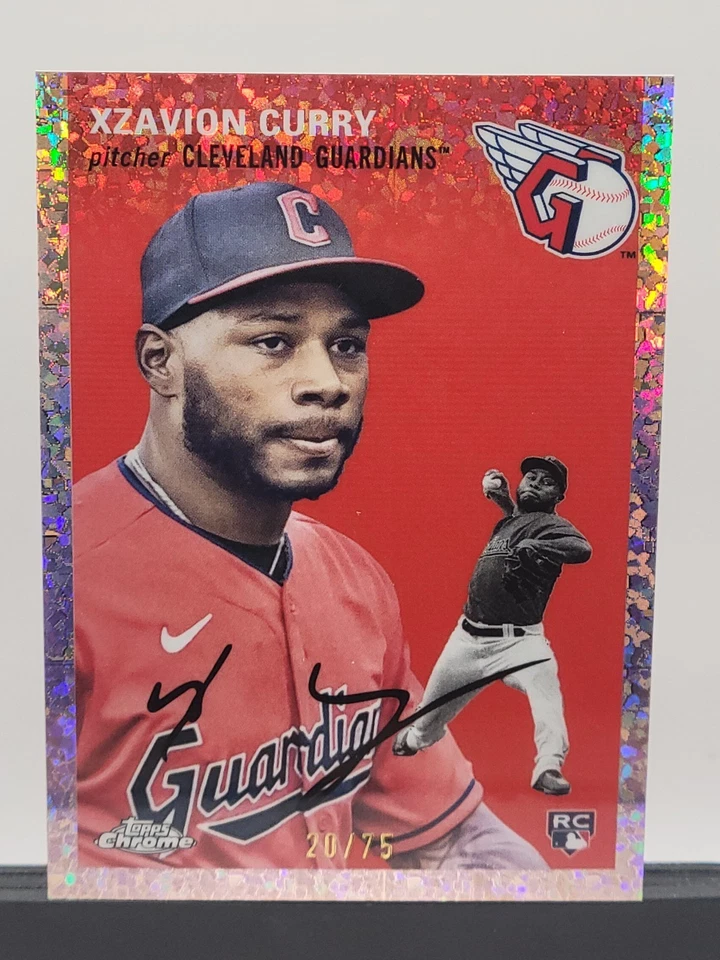 2023 Topps Chrome Platinum Annv #32 Xzavion Curry RC Rose Gold Mini-Diamond /75 - Image 4 of 4