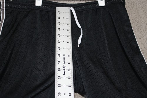 Nike Swoosh Shorts XL 16-18 Black Silver Striped Embroidered Logo Athletic - Picture 12 of 17