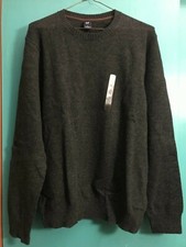 NWT Gap Mens Large 42-44 Crew Neck Dark Gray/Charcoal Sweater