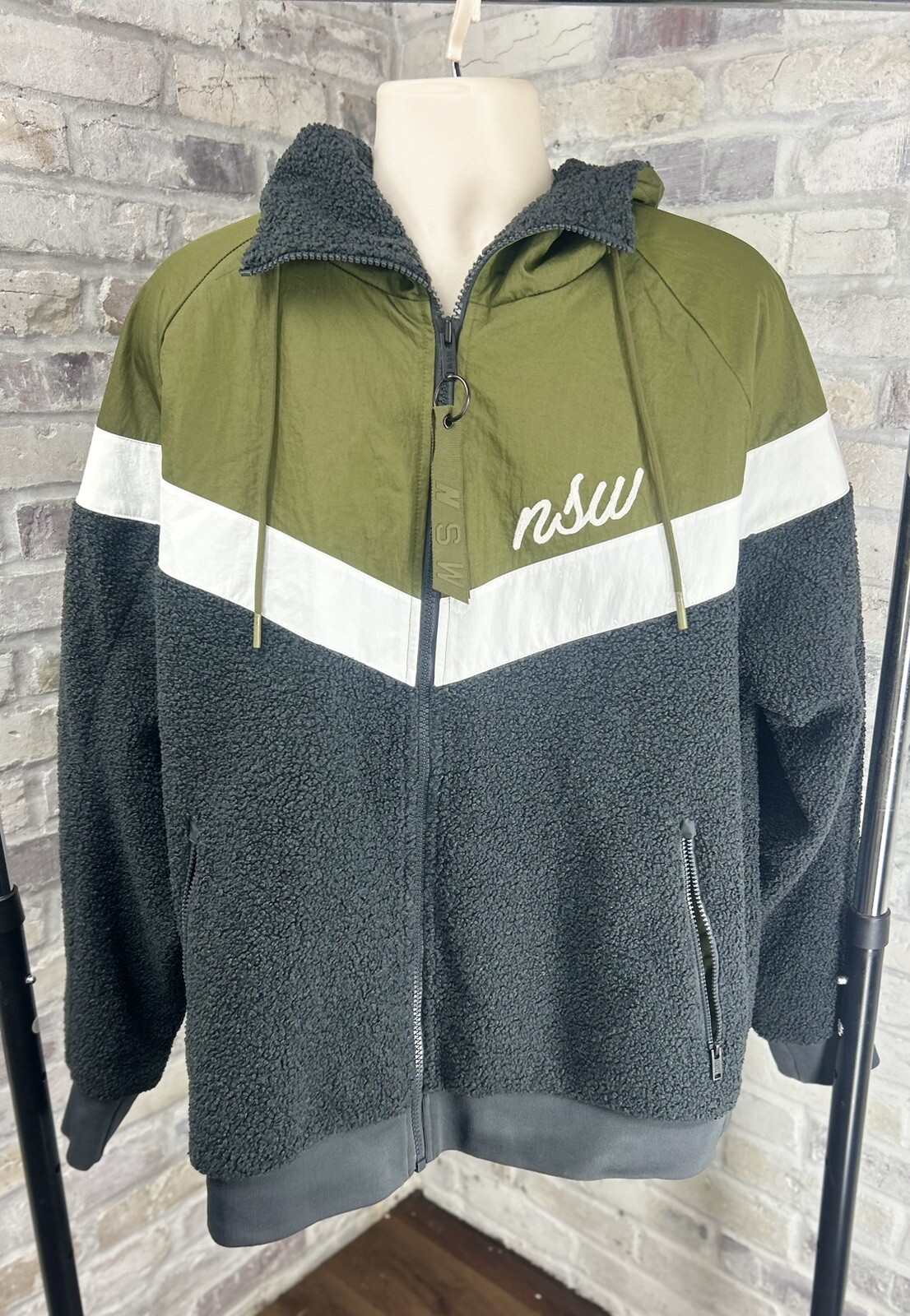 SACAI X NIKE NIKE SPORTSWEAR NSW SHERPA WINDRUNNER GIACCA FULL ZIP UOMO XL 930316 395