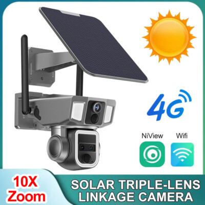 4G/WiFi 10X Optical Zoom 4K 4MP PTZ Solarpanel Überwachungskamera CCTV Kamera