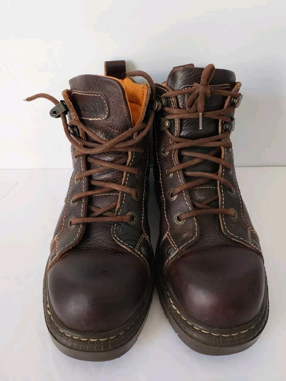 Rare London Underground Platform Leather Brown Lace Up Boots Wm 6 Men 4