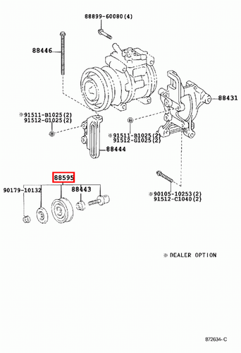 Genuine Toyota LandCruiser HZJ75 HZJ74 HZJ73 1HZ 4.2 Diesel A/C AC Idler Pulley - Picture 4 of 10