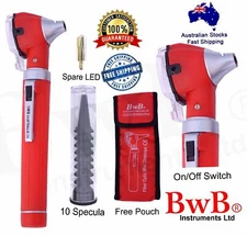 BWB Mini Otoscope Fiber Optic Red Medical Diagnostic Free Bulb Ce Mark New