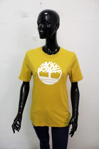 Timberland Women's Size M T-Shirt Short Sleeve Yellow Cotton - Picture 5 of 12