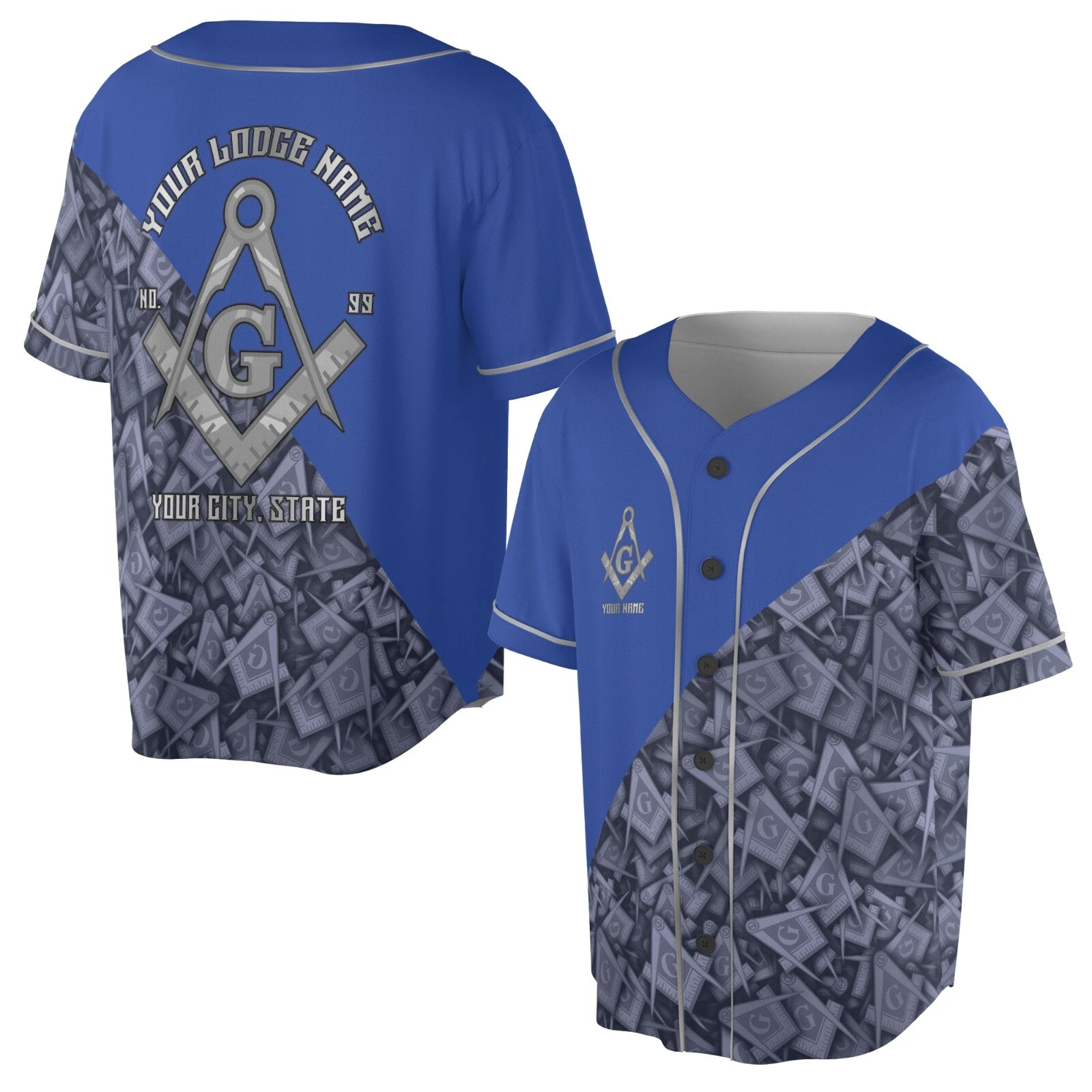 Customized Masonry Master Mason Multi-color Baseball Jersey