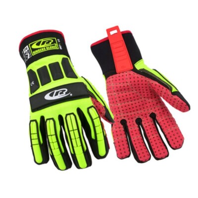 Ringers 267 Hi-Vis Impact Gloves, Heavy-Duty Work Gloves with TPR Protection SM