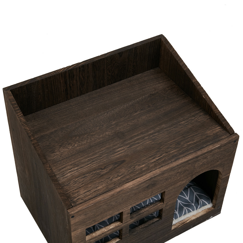Cat Litter Box Enclosure Furniture Shelter Cabinet Nightstand Pet Crate Washroom