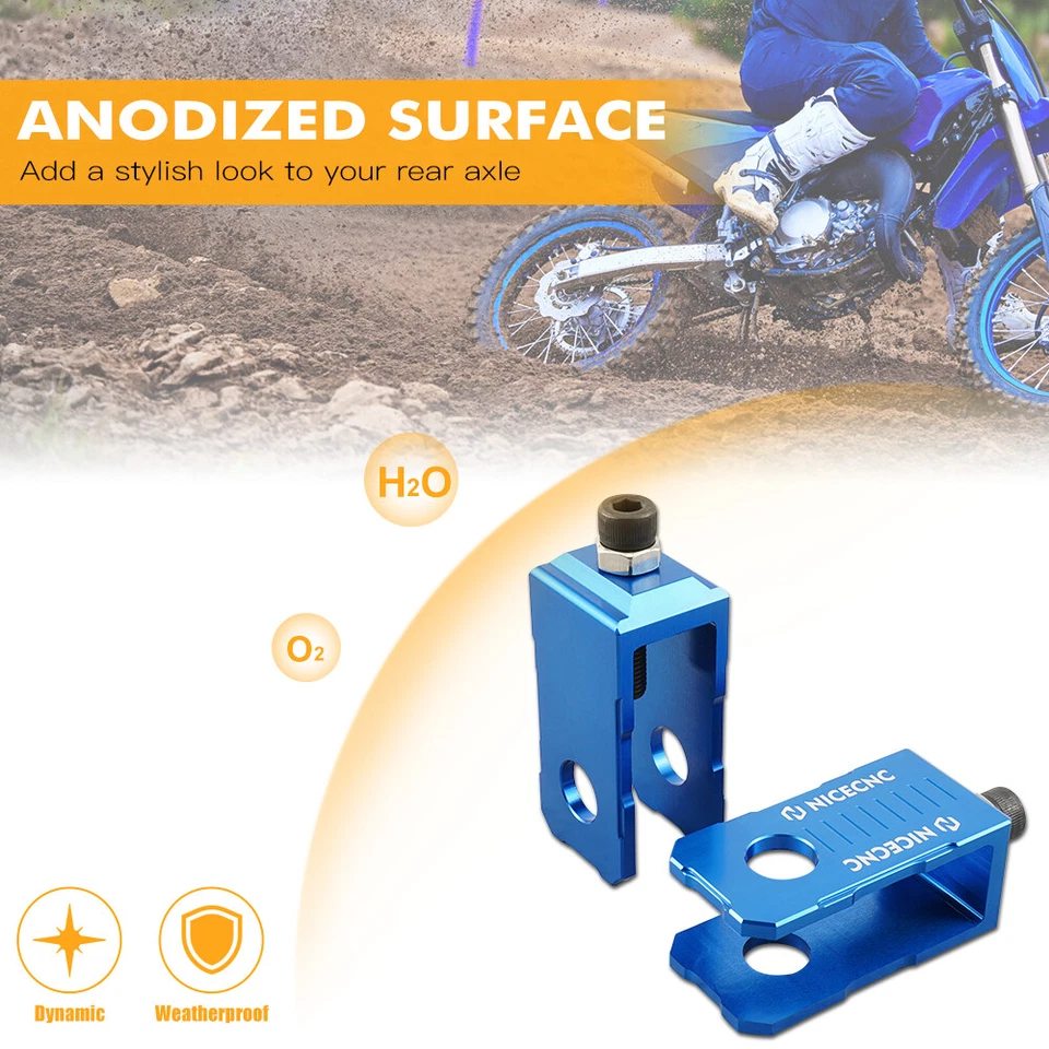 Ajustadores de cadena de bloques de eje trasero Billet para Yamaha YZ85 2002-2018 YZ80 1993-2001 Foto 4 de 4