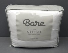BARE Queen Size White Premium Polar Fleece Hypoallergenic Sheet Set New