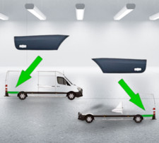 VW CRAFTER LWB 2006-2018 PROTECTIVE SIDE MOULDING TRIM LEFT RIGHT PAIR BOTH SIDE