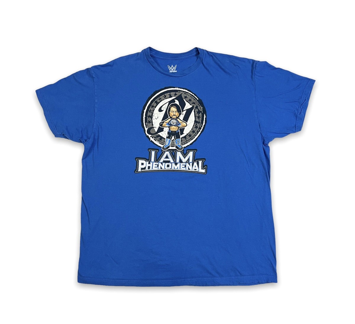 WWE AJ Styles “I Am Phenomenal” Authentic Wear Blue Mens T Shirt Size 2XL