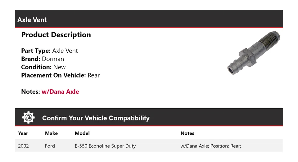 Ford E-550 Econoline Super Duty 2002 eje dormido ventilación trasero Foto 2 de 4