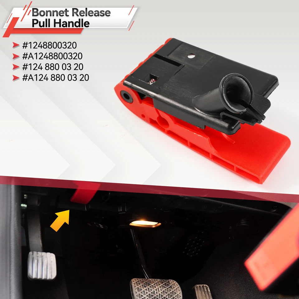 For Mercedes Benz 1248800320 Hood Release Pull Handle Interior Car Dashboard. - Imagem 3 de 4