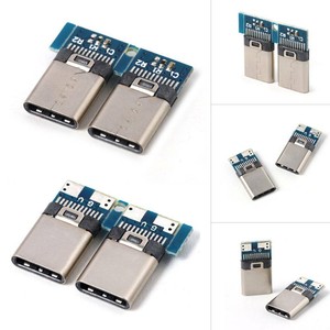 6 Usb 3 1 Type C Male Diy Solder Cable Plug Connector Socket Attached Pc Board Ebay