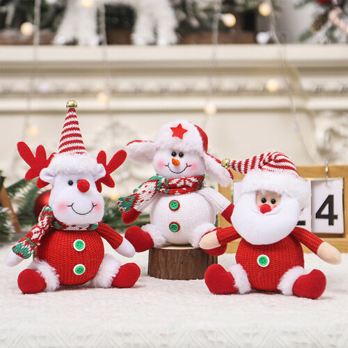 Christmas Cartoon Knitted Dolls Hanging Pendant Santa Claus Snowman Doll Decor - Afbeelding 1 van 13