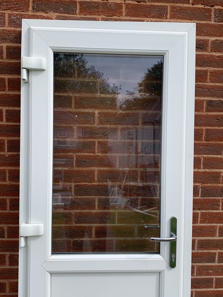 UPVC DOUBLE GLAZED BACK DOOR SIDE DOOR 81cm WIDE 197cm HIGH WITH KEY
