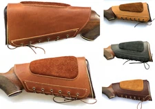 Real Leather Rifle Buttstock Protection Cover Butt Stock Holder Suede Cheek Rest