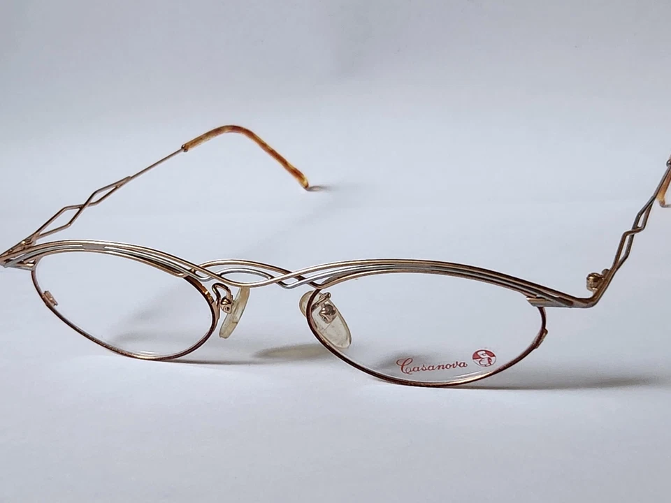 Casanova LC 45 03, Vintage 90s unique victorian small oval eyeglasses frames NOS - Image 3 of 4