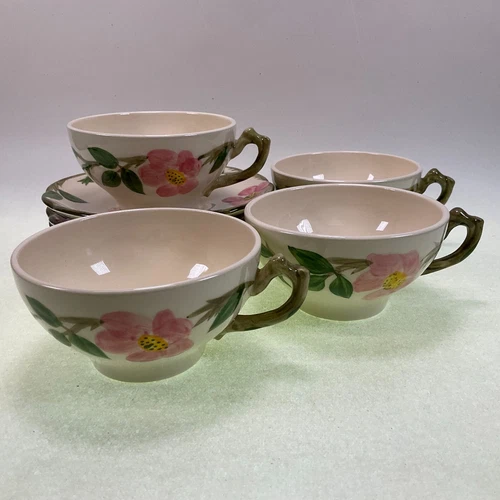Franciscan Desert Rose Teacup & Saucer Vintage 1949-1953 USA - Set of 4