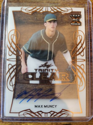#ad 2021 Leaf Trinity Clear Max Muncy Rookie RC Auto #CA MM3 Oakland Athletics $8.99