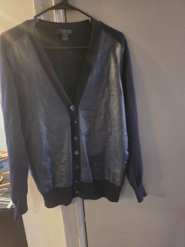 WOMENS PRE-OWNED NAVY BLUE J.CREW LEATHER FRONT VEST LARGE - Picture 9 of 9