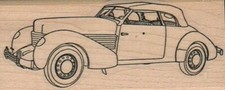 Classic Convertible 1 1/2 x 3 1/4" Rubber Stamp, Classic Car Stamp, Transport
