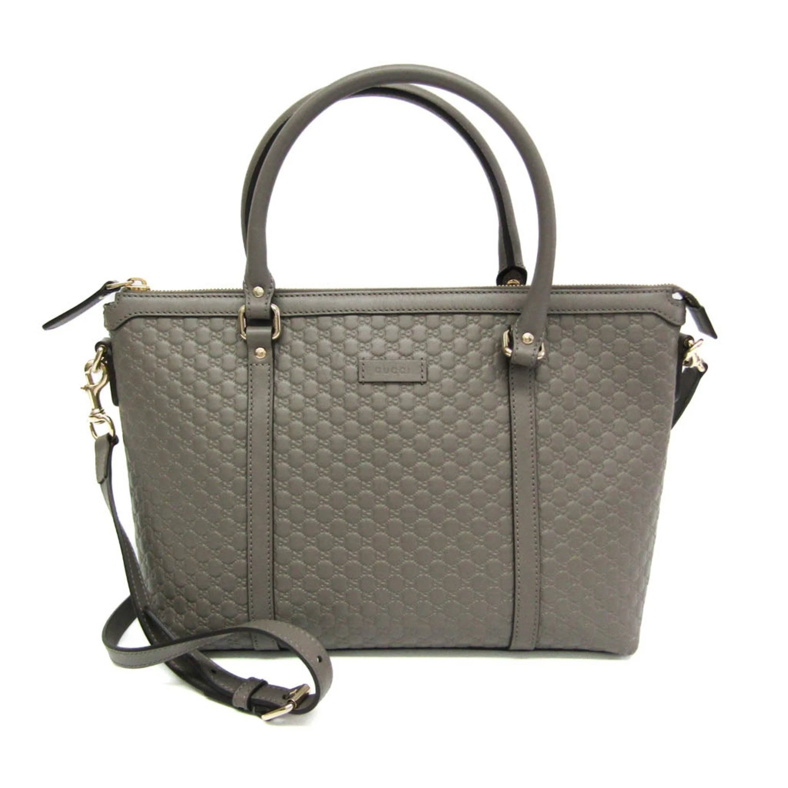 Sac à main Gucci Micro Guccissima en cuir gris authentique