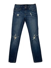 Vigoss The Thompson Tomboy Skinny Jeans Blue Distressed SZ 26x29 EUC