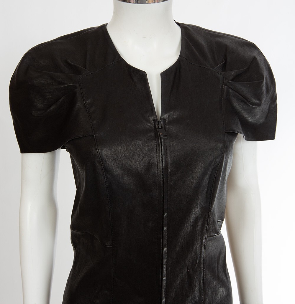 womens plus size leather dress CURVE MRS. SMITH STRETCH LEATHER DRESS – AS by DF