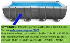 Intex pool LINER 18 ft x 9 ft x 52 inch. Works for Ultra XTR customer return new