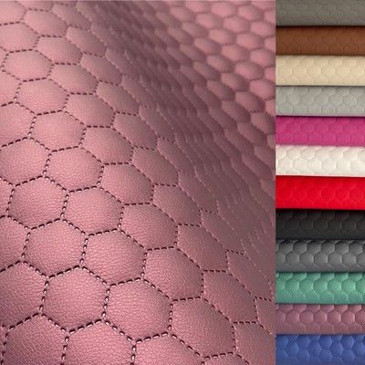 0,5m BIENENWABE Gestepptes Kunstleder SOFT Polsterstoff Möbel-Stoff Automaterial
