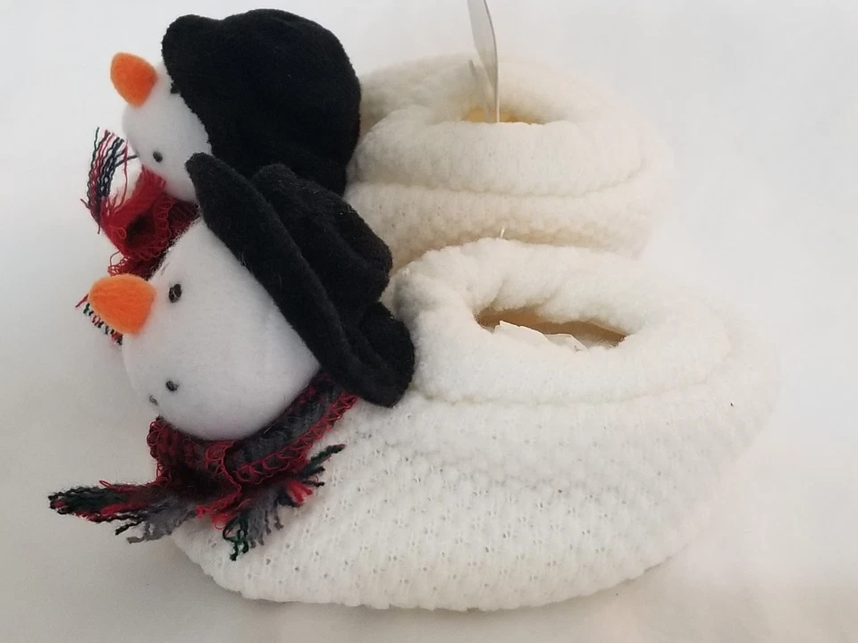 NUEVO CON ETIQUETAS Russ Bebé Chenille Botines Marfil Muñeco de Nieve Zapatillas Talla Hasta 10 Meses Niños Foto 3 de 4