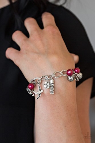 Paparazzi “Lady Love Dove” Red Bracelet - Picture 2 of 2