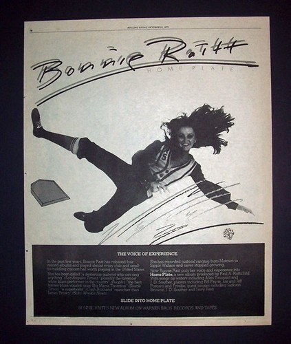 Bonnie Raitt Home Plate 1975 Poster Type Ad, Promo Advert w/Bonus